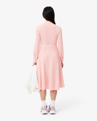 Vestido de petit piqu&eacute; con cintur&oacute;n y cuello polo
