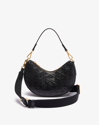 Bolso de medialuna Maheki de piel en relieve