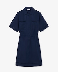 Vestido camisero vaporoso de mezcla de lino