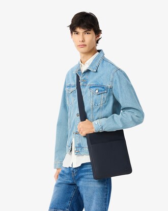 Bolso de mensajero plano clásico para hombre