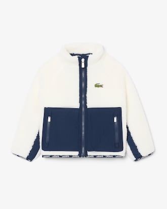 Chaqueta unisex de borreguillo con bloques de color