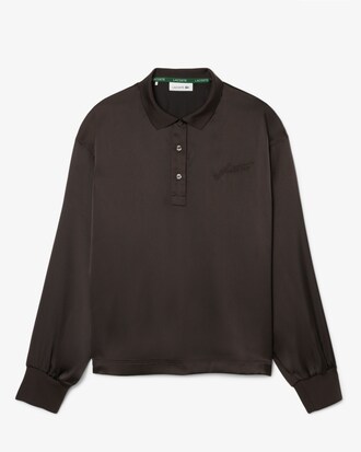 Polo de manga larga oversized de satén