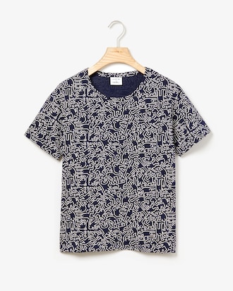 Camiseta Con Cuello Redondo De Punto Liso Estampado Con Espalda Abierta