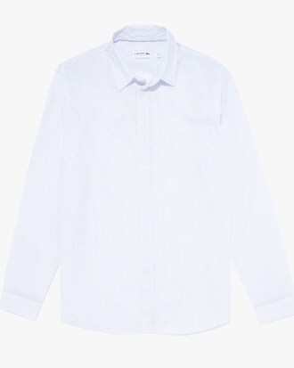 Camisa de hombre slim fit en popel&iacute;n de algod&oacute;n con miniestampados