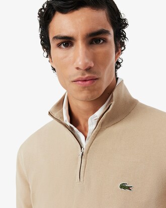 Jersey de cuello alto de algod&oacute;n con cremallera