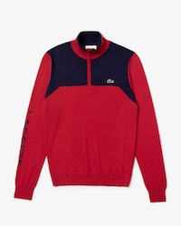 Jersey de hombre Lacoste SPORT Golf en lana t&eacute;cnica de cuello alto con cremallera