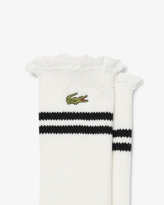 Calcetines de canal&eacute; con borde de encaje