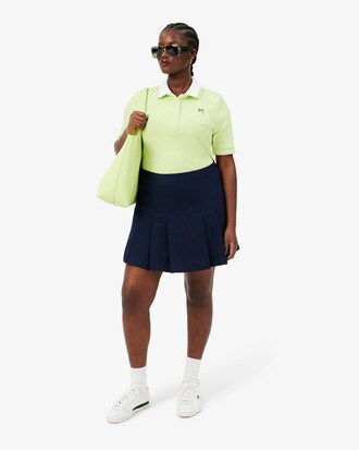 Polo de pointelle de corte ajustado L.12.D con detalles de marca