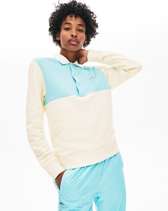 Sudadera unisex Lacoste LIVE x GOLF le FLEUR en felpa bicolor