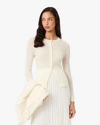 Chaqueta de punto de lana merina en punto de canalé