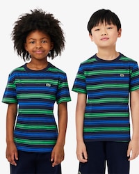 Camiseta de algodón de rayas en contraste