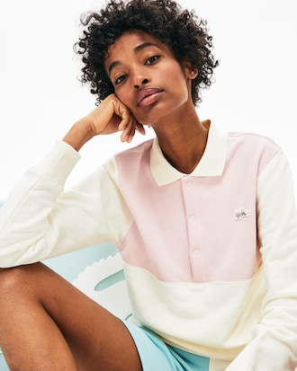 Sudadera unisex Lacoste LIVE x GOLF le FLEUR en felpa bicolor
