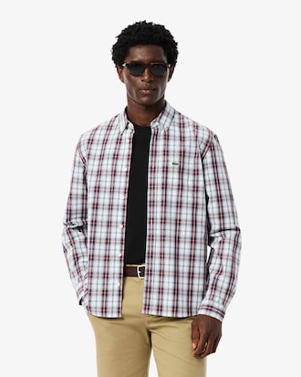 Camisa de corte regular de popel&iacute;n con cuadros escoceses