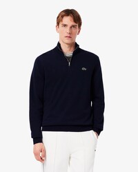Jersey de cuello alto de algodón con cremallera
