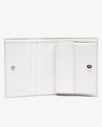 Billetera de mujer Croco Crew en piel granulada con broche