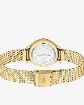 Reloj Suzanne de malla dorada IP con dos manecillas