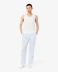 Pantalón de pijama de algodón de rayas con estampado