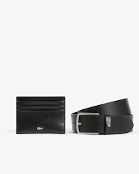 Set de regalo de cintur&oacute;n de piel y tarjetero