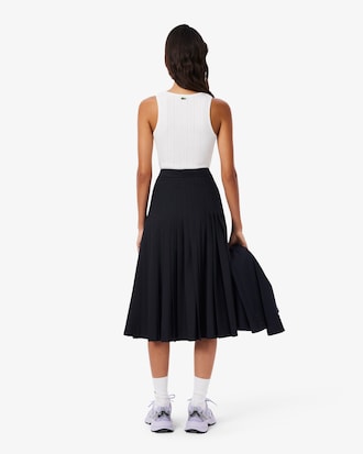 Falda de sobre plisada midi de lana