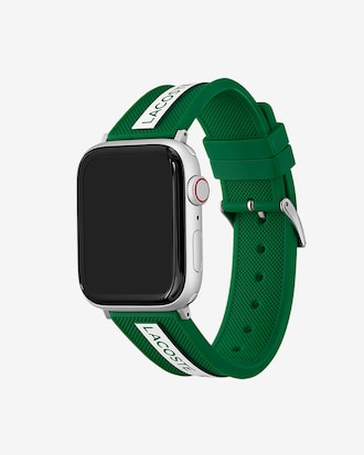 Correa unisex Lacoste de silicona verde para Apple Watch