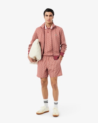 Short de baño de largo medio con estampado de monograma