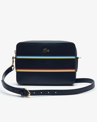 Bolso hombro cuadrado Chantaco piel piqué rayas colores