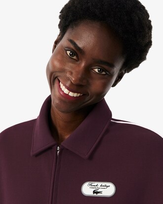 Sudadera de tenis retro con cremallera e insignia