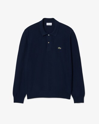 Polo de punto de corte cl&aacute;sico y manga larga