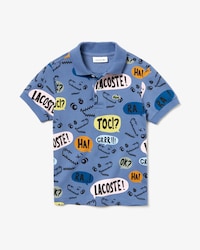 Polo de niño Lacoste en piqué de algodón con diseño divertido
