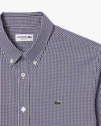 Camisa de corte regular de algodón de cuadros