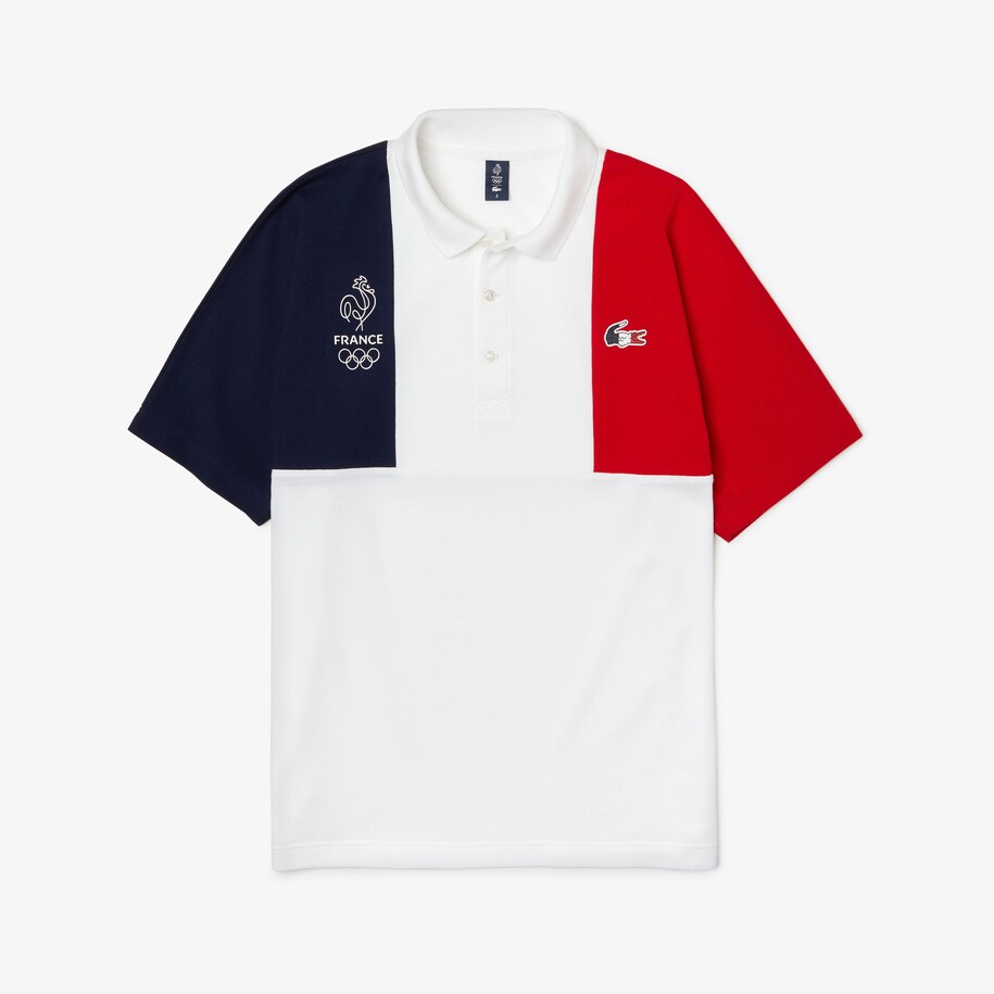 polo de hombre lacoste sport france olympique en algodon tricolor lacoste