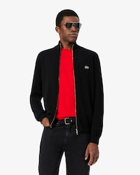 Jersey de cuello alto de algod&oacute;n con cremallera