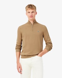 Jersey de cuello alto de algod&oacute;n con cremallera