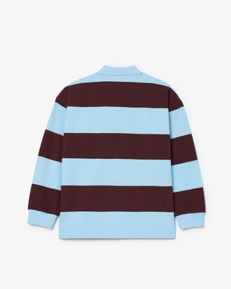 Polo de rugby de piqué de rayas en contraste
