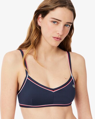 Top de bikini con ribetes en contraste