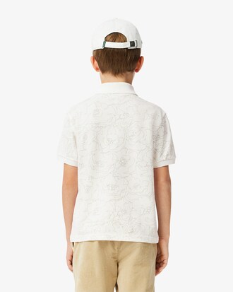 Polo de minipiqué con estampado floral