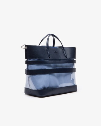 Bolso tote Chantaco piel petit piqué y transparente cremallera