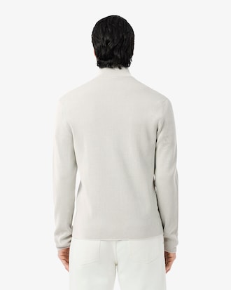Jersey de canalé de algodón con cremallera