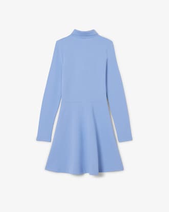 Vestido polo de manga larga de piqu&eacute; el&aacute;stico