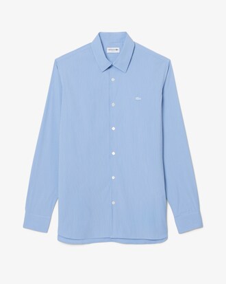 Camisa de corte ajustado de popel&iacute;n el&aacute;stico de rayas
