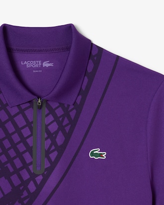 Polo de tenis estampado de corte ajustado Ultra-Dry