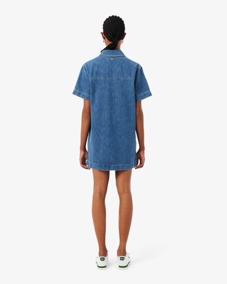 Vestido polo oversized de tejido denim