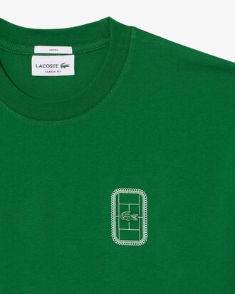 Camiseta de punto jersey de algod&oacute;n con estampado de tenis