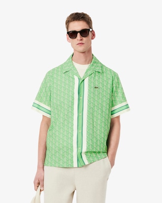 Camisa con monograma de corte recto