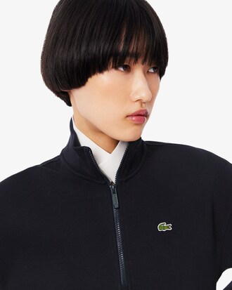 Sudadera de piqué de cuello alto con cremallera