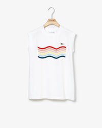 Camiseta de tirantes de mujer en algod&oacute;n con logo de olas