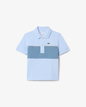 Polo de petit piqu&eacute; con franja en contraste