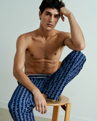 Pantalón de pijama de popelín con monograma