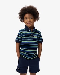Polo de petit piqu&eacute; de rayas en contraste