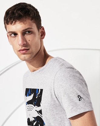Camiseta de hombre Lacoste SPORT x Novak Djokovic con logo de cocodrilo de camuflaje